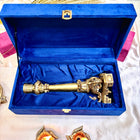 Brass Candle Stand with Velvet Gift Box – Elegant Décor & Gift (10.9 Inch)