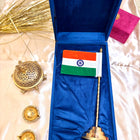 Brass National Single Flag Stand with Velvet Box – Premium Gift Hamper (13.5 Inch)