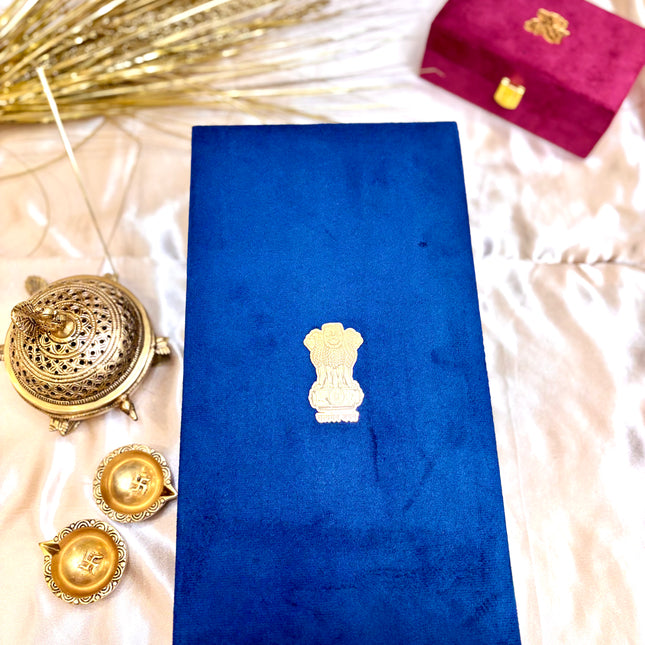 Brass National Single Flag Stand with Velvet Box – Premium Gift Hamper(13.5 Inch)