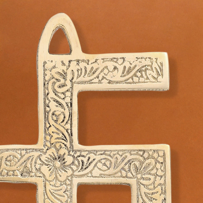 Brass Swastik Wall Hanging (4.5 Inch)