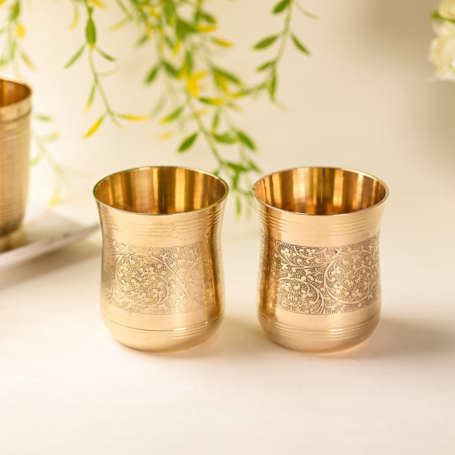 Brass Handcrafted Glass Pair (3.5 Inch)