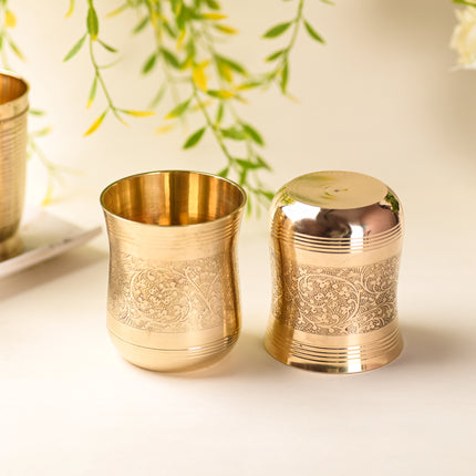 Brass Handcrafted Glass Pair (3.5 Inch)