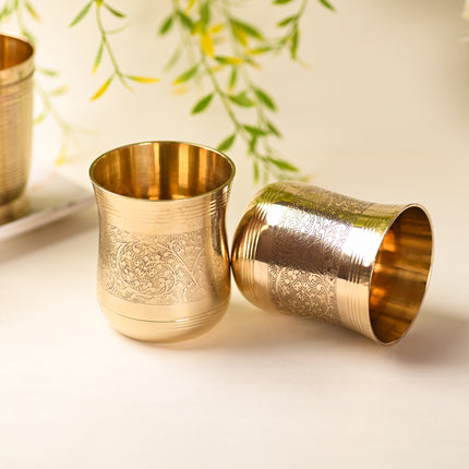 Brass Handcrafted Glass Pair (3.5 Inch)