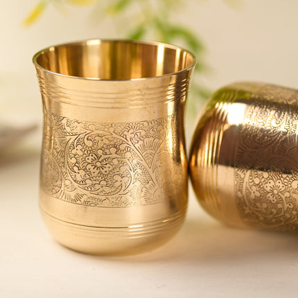 Brass Handcrafted Glass Pair (3.5 Inch)