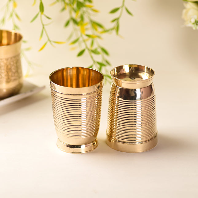 Brass Glass Pair (4 Inch)