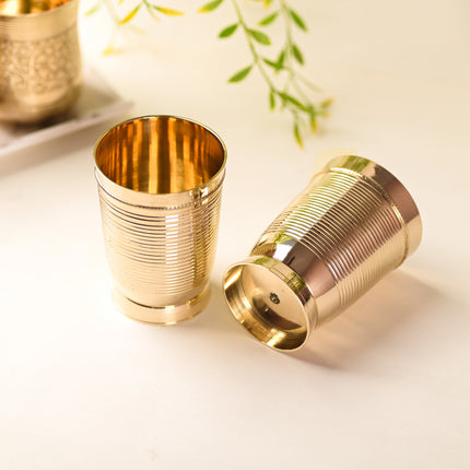 Brass Glass Pair (4 Inch)