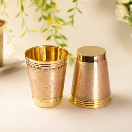 Brass Handcrafted Glass Pair (4.2 Inch)