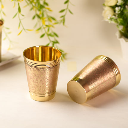 Brass Handcrafted Glass Pair (4.2 Inch)