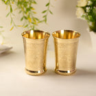 Brass Hand Carved Glass Pair (4.5 Inch)