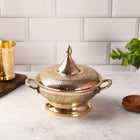 Brass Serving Pot With Lid And Handle (7.5 Inch)