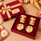 Brass Luxury Gift Hamper with Meenakari Glasses & Bowls