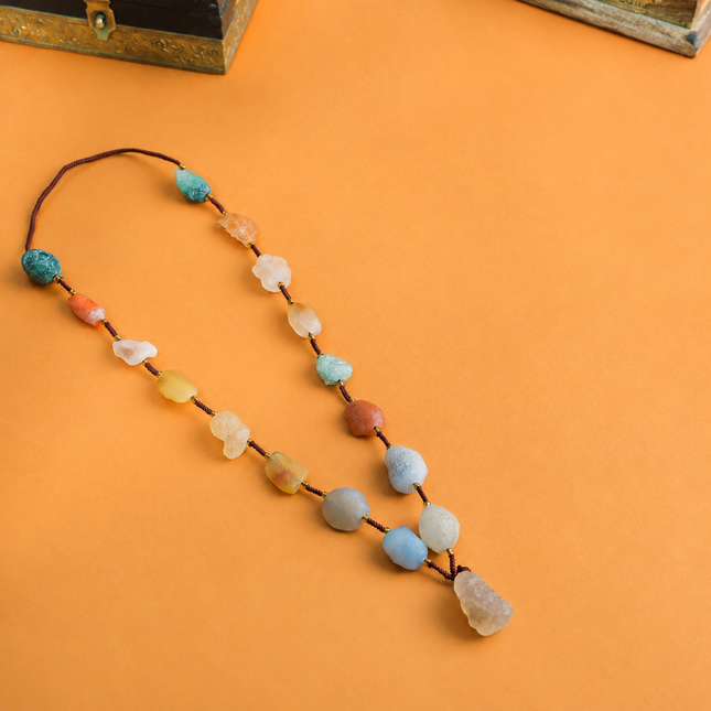 Resin Marble Bead Necklace Jewelry with Tribal Charm