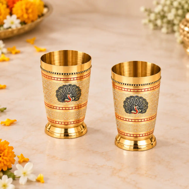 Brass Luxury Gift Hamper with Glasses & Samai/Lamp