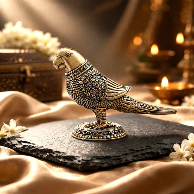 Brass Lightweight Parrot Figurine (3.2 Inch)