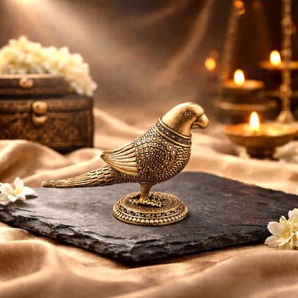Brass Lightweight Parrot Figurine (3.2 Inch)