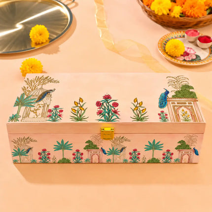 Brass Hand Painted Glass Pair House Warming Box Hamper