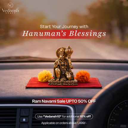 Brass Blessing Hanuman Lightweight Idol (2.5 Inch)