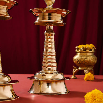 Brass Traditional Samai/Lamp Pair (10.5 Inch)