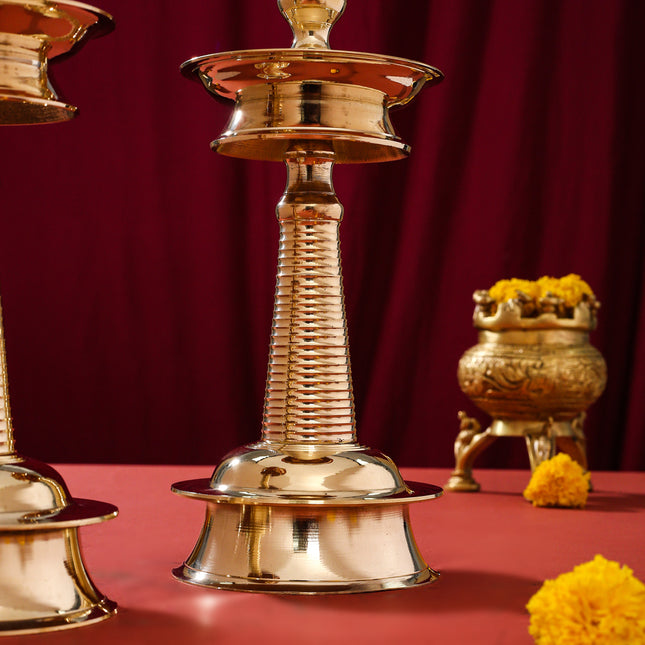 Brass Traditional Samai/Lamp Pair (10.5 Inch)