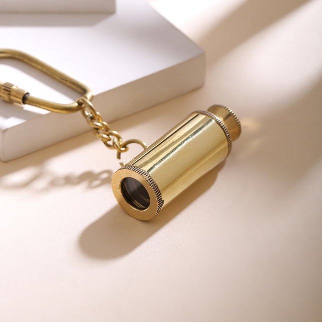 Brass Telescope Keychain With Box