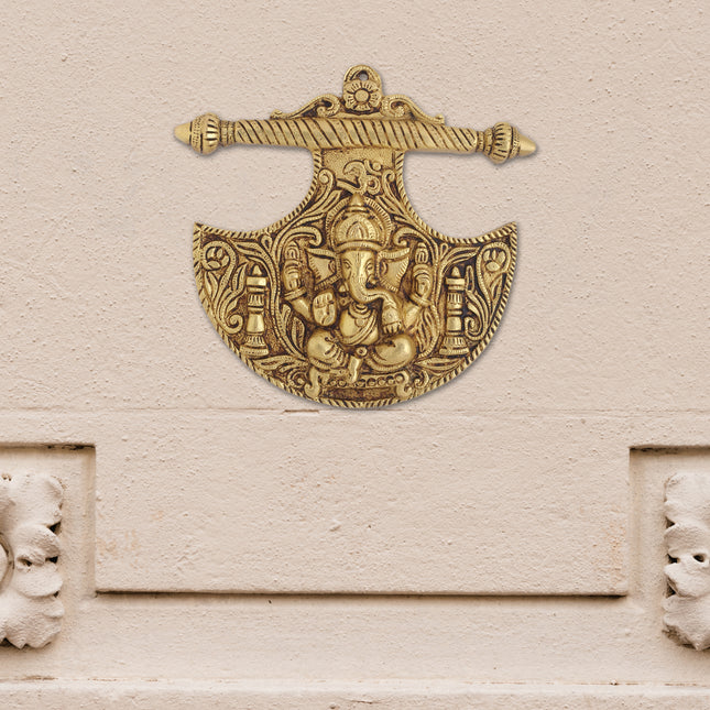 Brass Ganesha Wall Hanging (8 Inch)