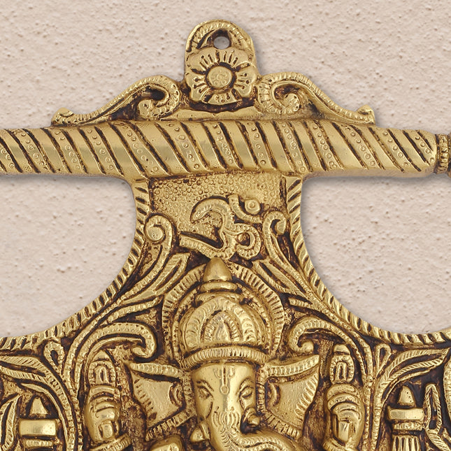 Brass Ganesha Wall Hanging (8 Inch)