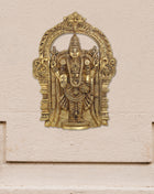 Brass Tirupati Balaji/Venkateshwar Idol Wall Hanging In Frame (19.5 Inch)
