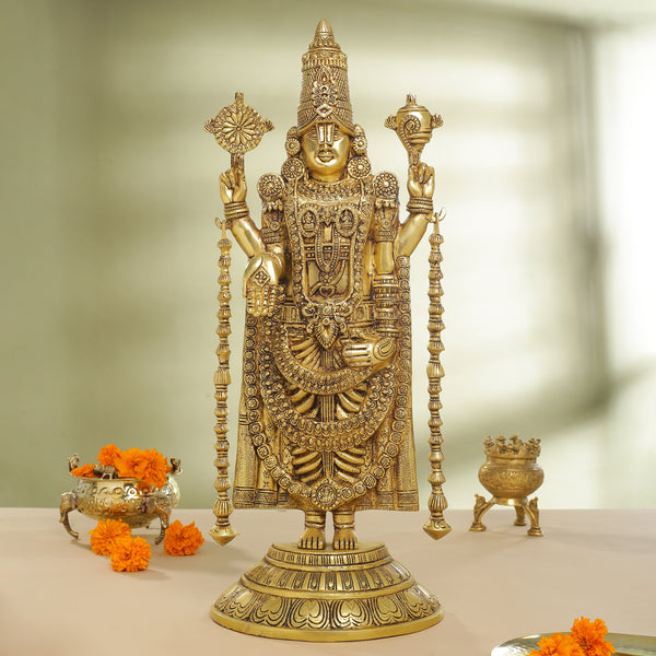 Brass Tirupati Balaji/Venkateshwar Idol (25 Inch)
