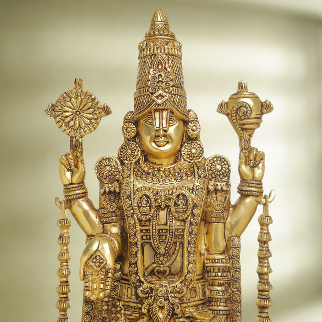 Brass Tirupati Balaji/Venkateshwar Idol (25 Inch)