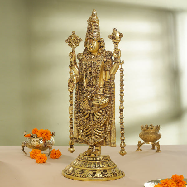 Brass Tirupati Balaji/Venkateshwar Idol (25 Inch)