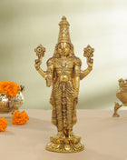 Brass Tirupati Balaji/Venkateshwar Idol Table Top (12 Inch)