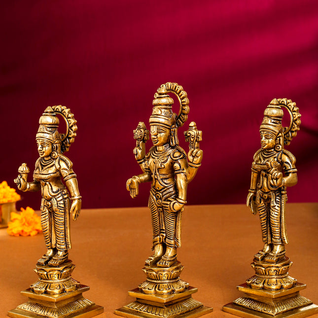 Brass Superfine Lord Balaji With Sri Devi And Bhudevi Idols Set