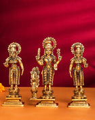 Brass Superfine Lord Murugan With Devasena And Valli Idols