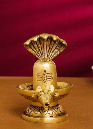 Brass Shivling/Shivlingam Idol (5 Inch)