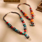 Resin Handcrafted Green Bead Jewelry Necklace with Tribal Charm