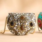 Brass Handcrafted Mosaic Sling Bags – Vintage Boho Clutch (4.5 Inch)