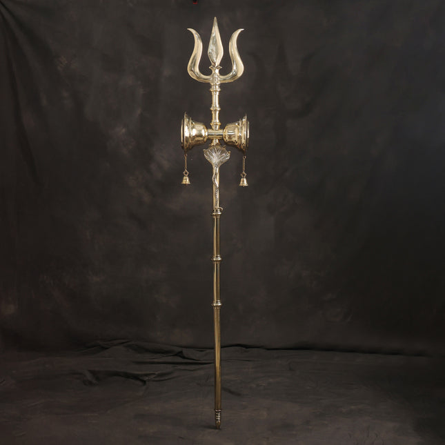 Brass Divya Trishul On Naag with Damru