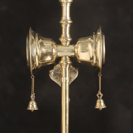 Brass Divya Trishul On Naag with Damru