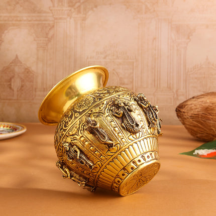 Brass Ashtalakshmi And Dashavatara Kodam/Kalash