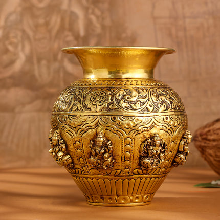 Brass Ashtalakshmi And Dashavatara Kodam/Kalash