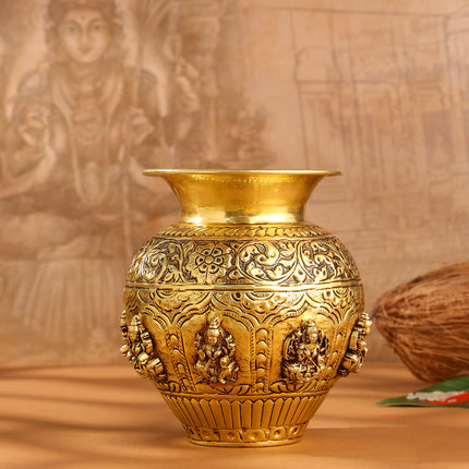 Brass Ashtalakshmi And Dashavatara Kodam/Kalash