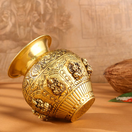 Brass Ashtalakshmi And Dashavatara Kodam/Kalash