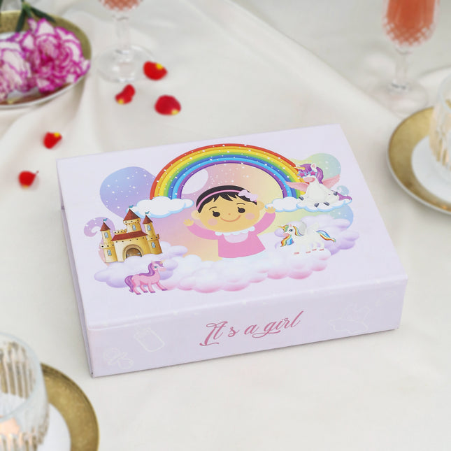 Brass Bowl Pair & Spoon Pair Baby Girl Gift Box Hamper