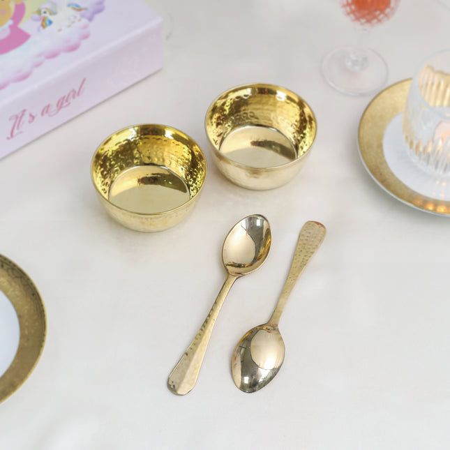 Brass Bowl Pair & Spoon Pair Baby Girl Gift Box Hamper
