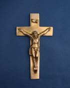 Brass Christian Cross Jesus Christ Wall Hanging (11 Inch)