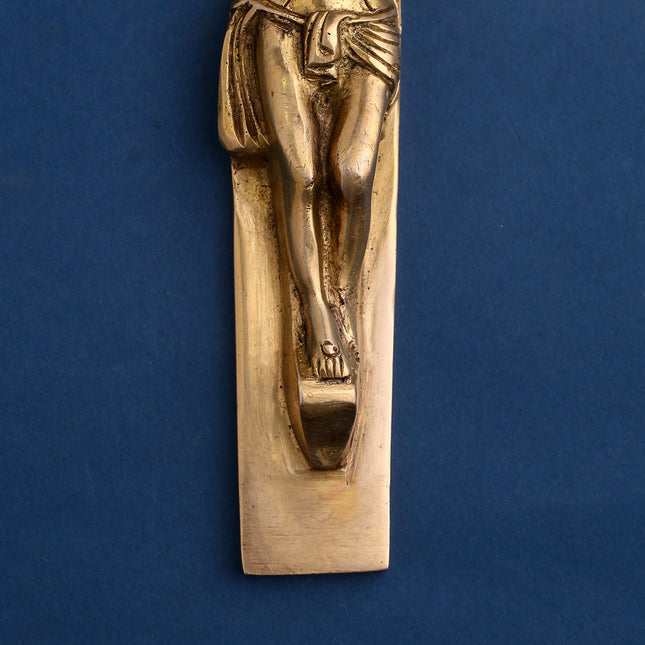 Brass Christian Cross Jesus Christ Wall Hanging (11 Inch)