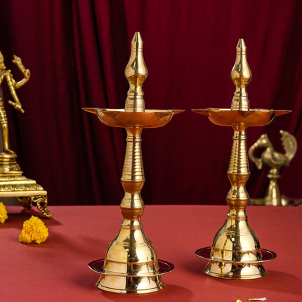 Brass Samai/Diya Pair (8.5 Inch)