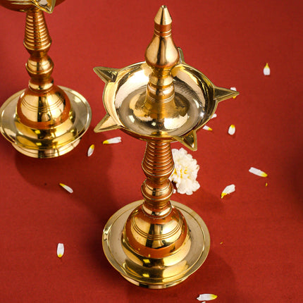 Brass Samai/Diya Pair (8.5 Inch)