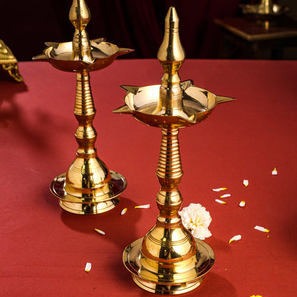 Brass Samai/Diya Pair (8.5 Inch)