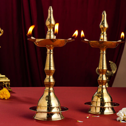 Brass Samai/Diya Pair (8.5 Inch)